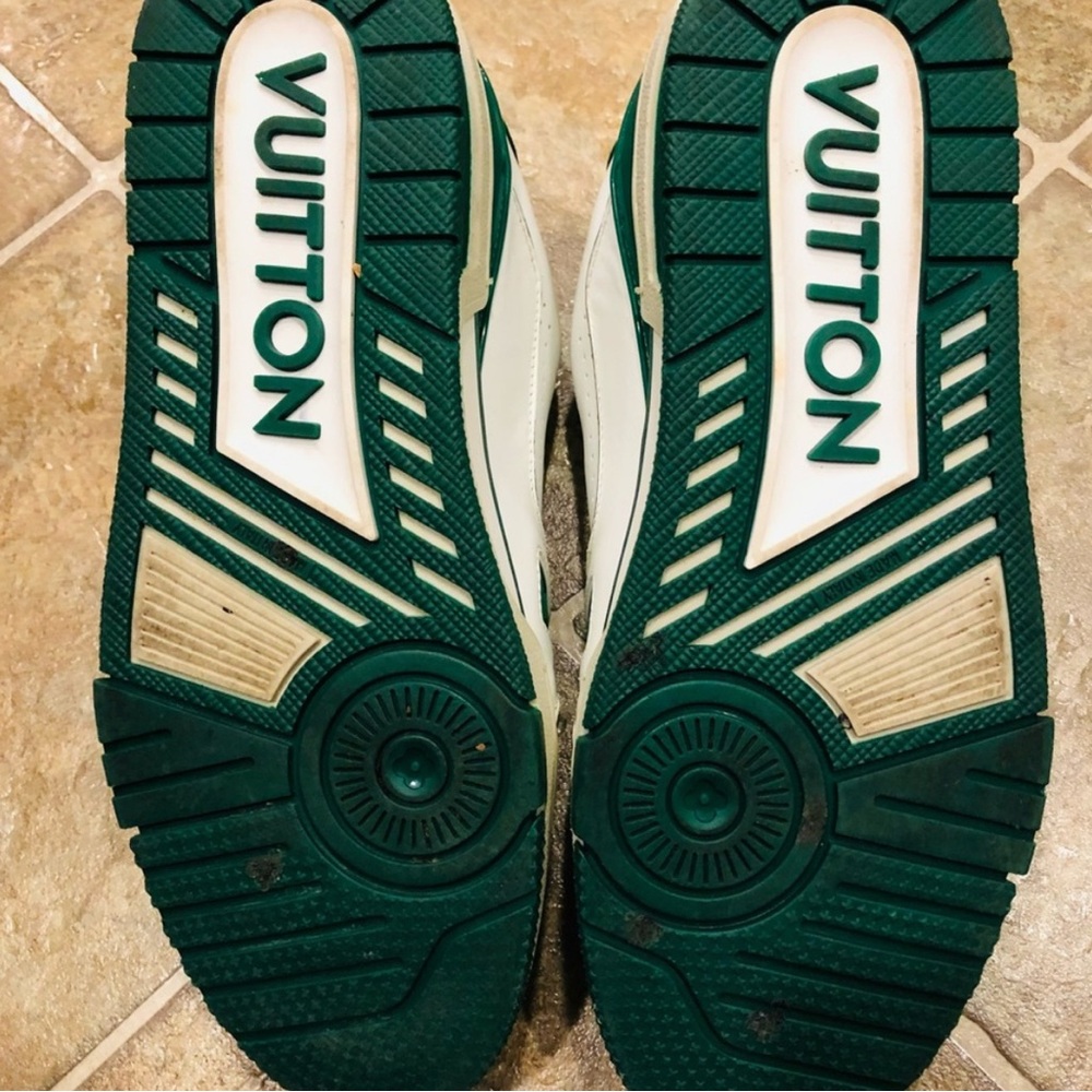 Louis Vuitton White and Green Athletic Shoes - Picture 4 of 7